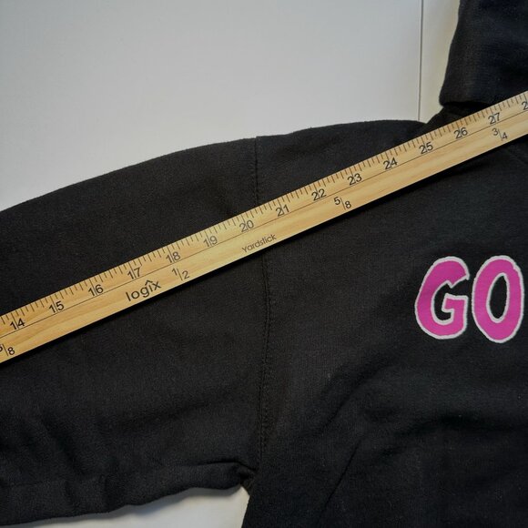 Official Toho Godzilla Hoodie Youth Large Black Neon City Kanji Back Print - Picture 7 of 11
